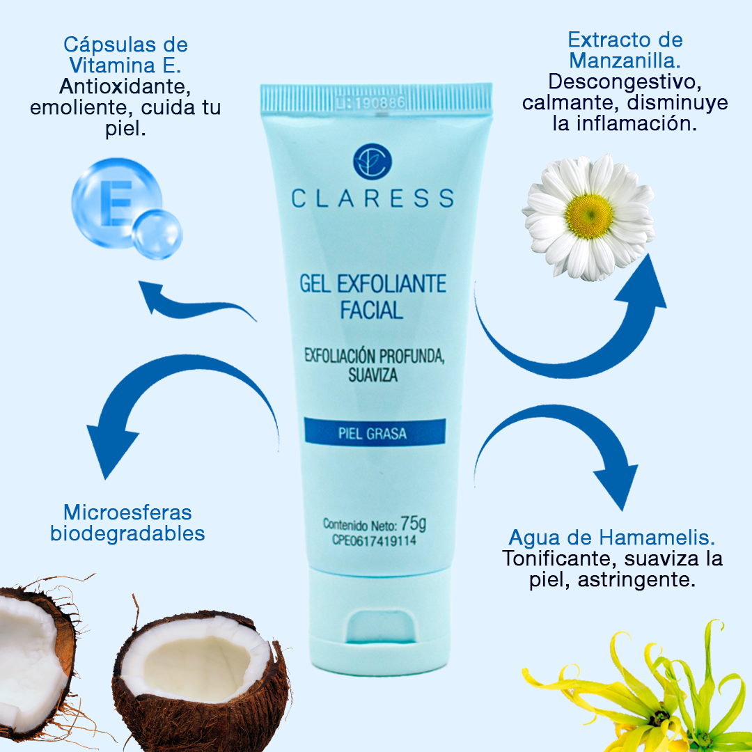 Gel Exfoliante Facial Antiacné – Reduce Brotes, Cicatrices y Manchas