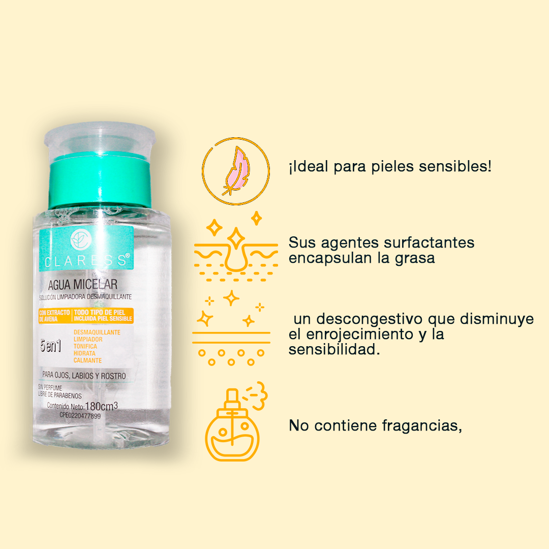 Agua Micelar de Avena Piel Sensible