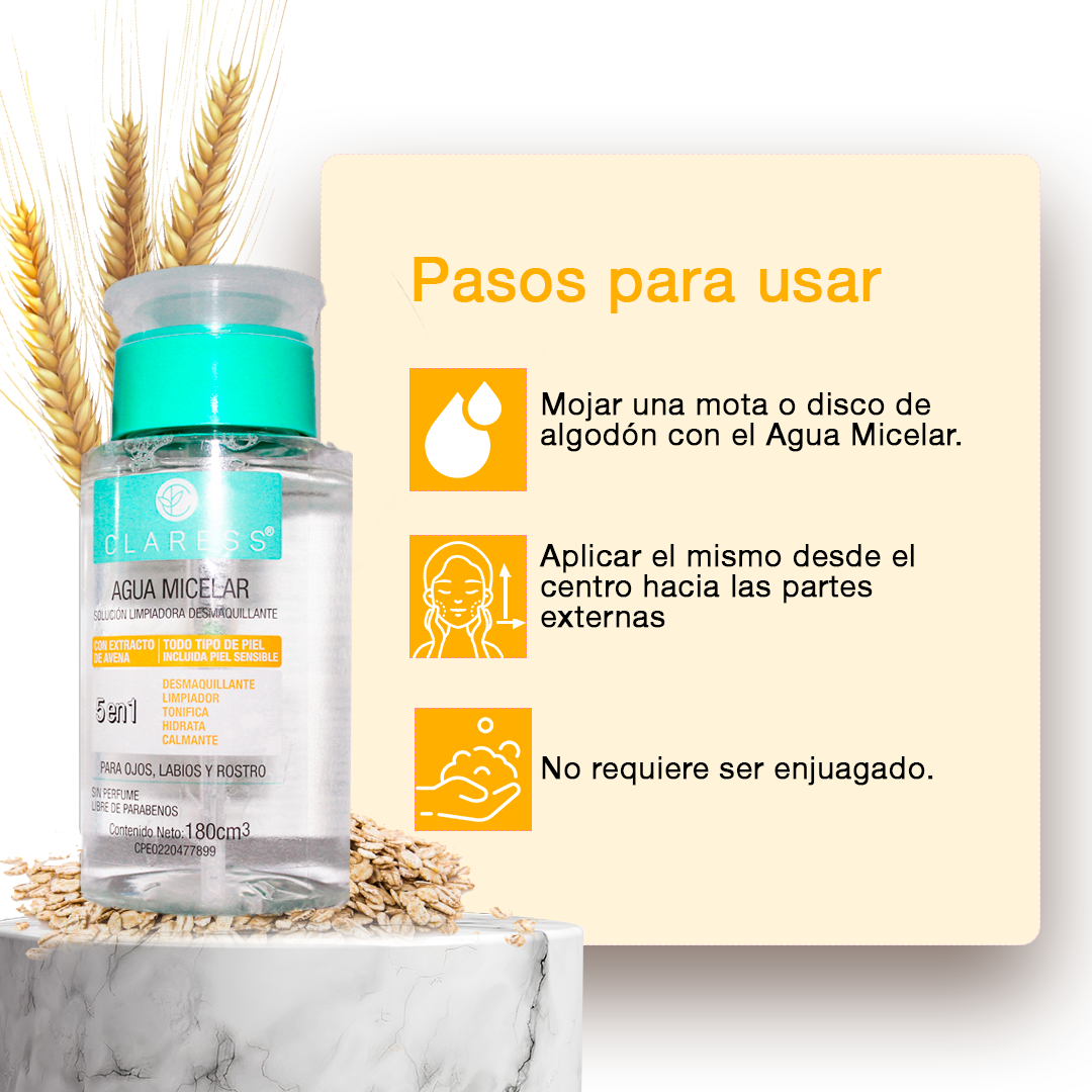 Agua Micelar de Avena Piel Sensible