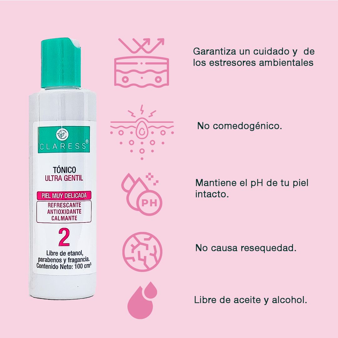 Tónico Ultra Gentil – Con Hamamelis, Avena y Aloe para Piel Sensible
