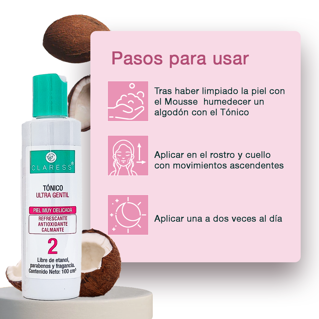 Tónico Ultra Gentil – Con Hamamelis, Avena y Aloe para Piel Sensible