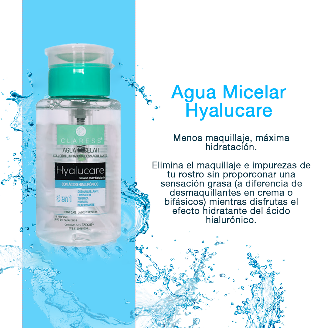 Agua Micelar con Ácido Hialurónico – Limpieza Antiedad e Hidratación Profunda