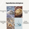 Product ingredients with images and text on a white background