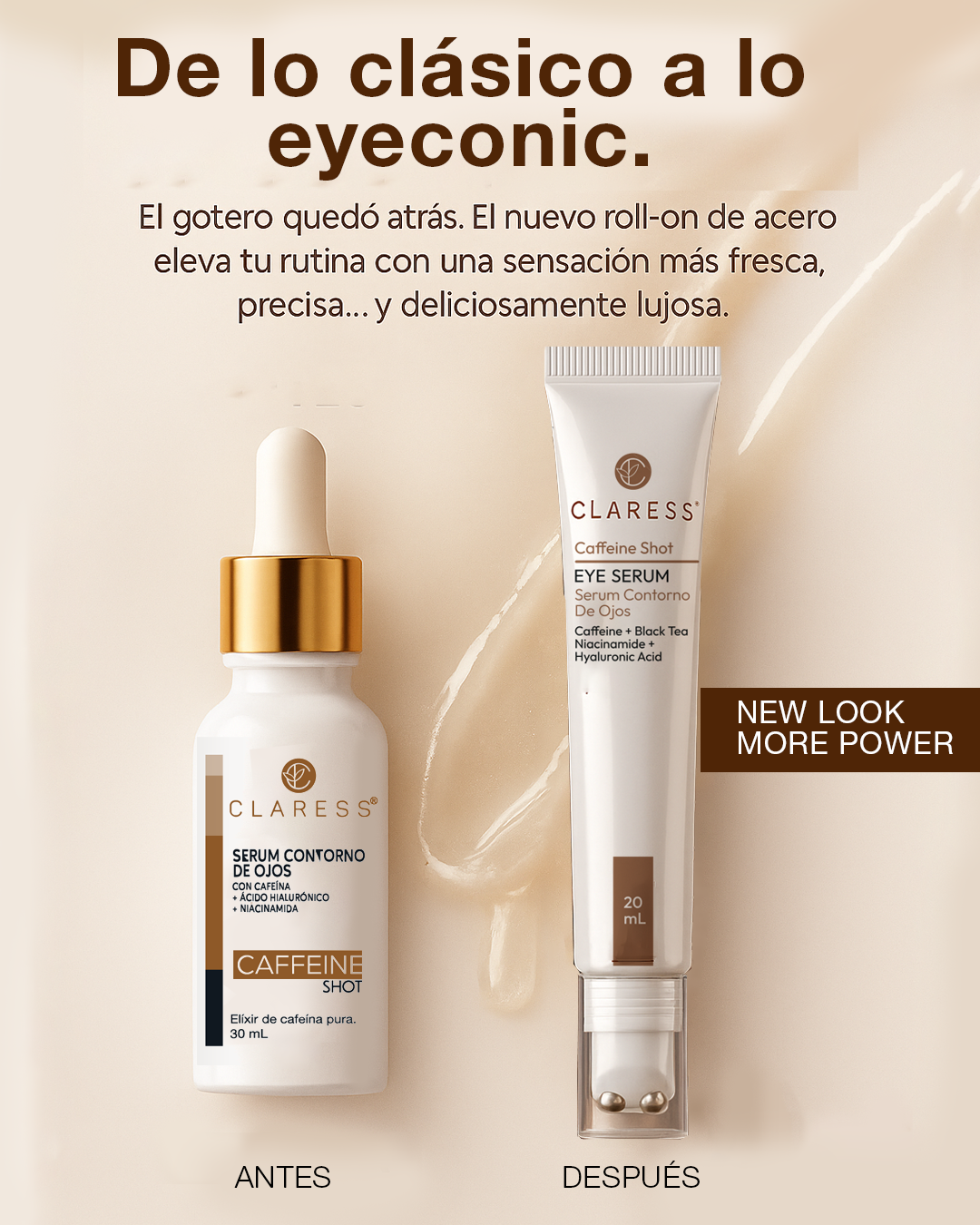 Sérum Contorno de Ojos Roll-On con Cafeína Pura – Anti-Ojeras y Bolsas