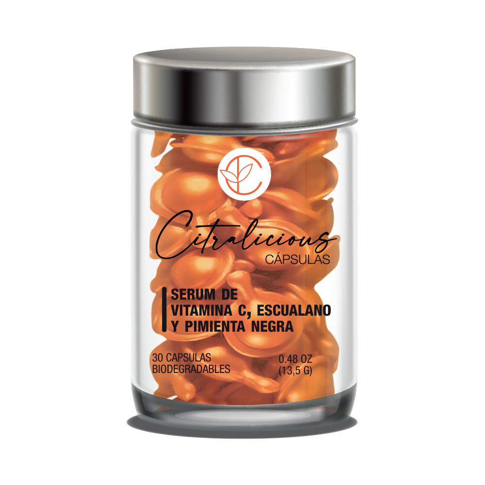 Citralicious Cápsulas – Serum de Vitamina C, Escualano y Pimienta Negra, contra Melasma y Manchas