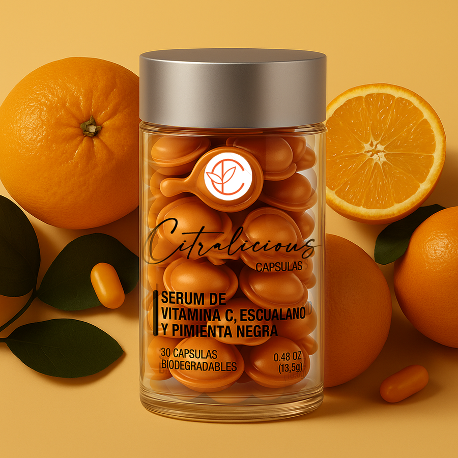 Citralicious Cápsulas – Serum de Vitamina C, Escualano y Pimienta Negra, contra Melasma y Manchas