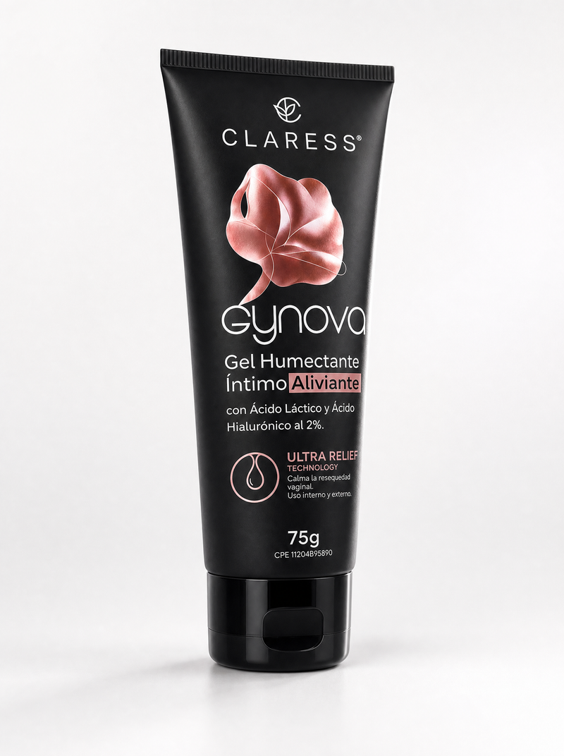 GYNOVA Gel Humectante Íntimo Aliviante con Ácido Hialurónico y Ácido Láctico, 75g