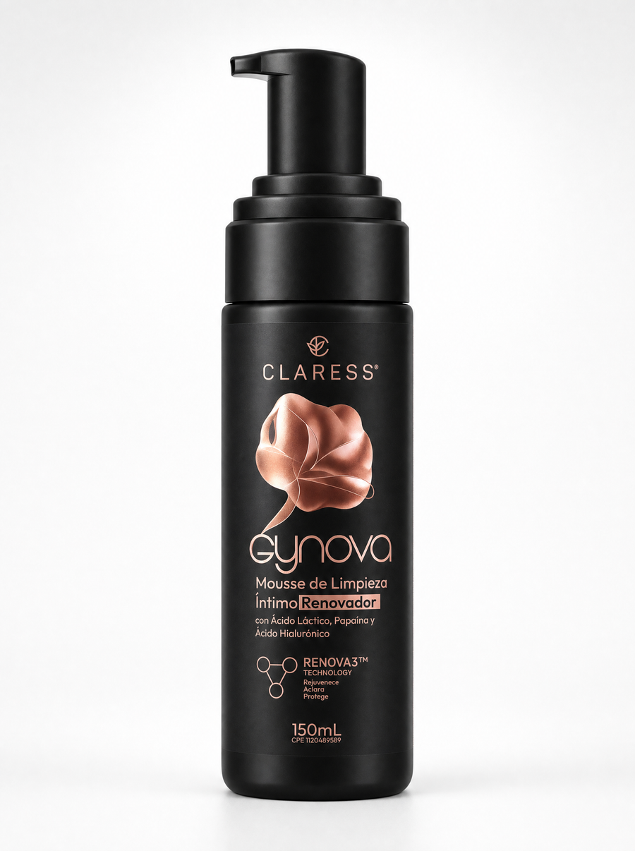 GYNOVA — Mousse de Limpieza Íntimo Renovador con Ácido Láctico, Papaína y Ácido Hialurónico