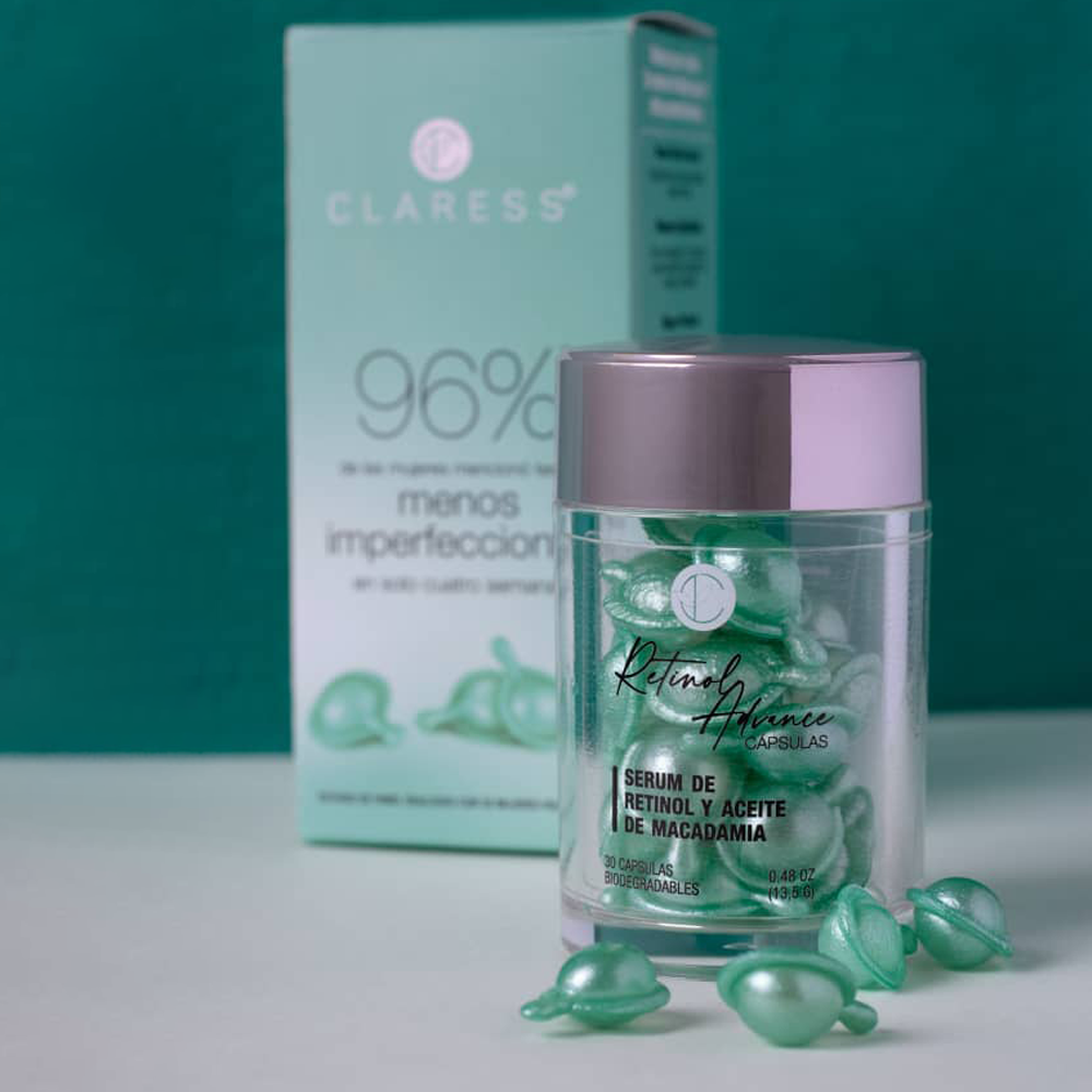 Retinol Advance Cápsulas: Serum de Retinol y Aceite de Macadamia contra Marcas, Arrugas y Acné